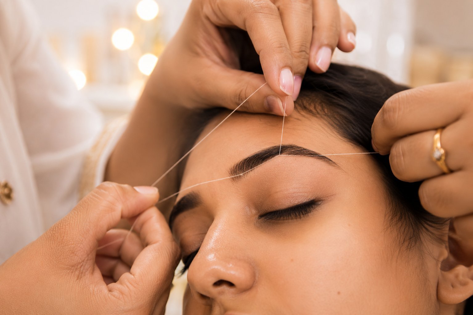 Eyebrow threading service