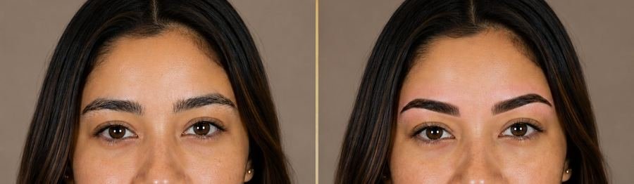 Before and after eyebrow threading result 1
