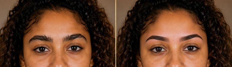 Before and after eyebrow threading result 2